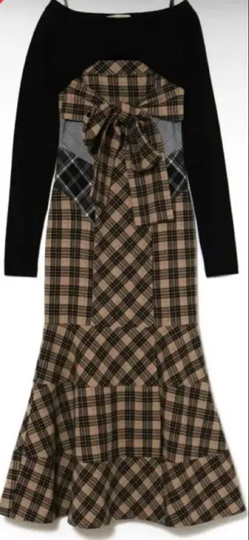 andmary Juni check dress 베이지 S