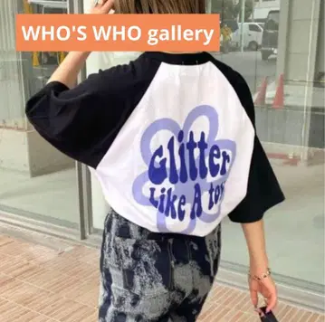 WHO'S WHO gallery 플라워 래글런 5부 소매