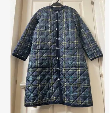 나노 유니버스 체크 퀼팅 코트