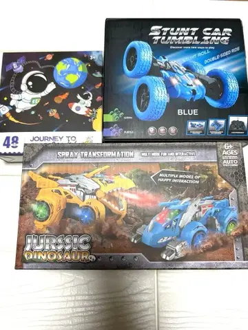 크리스마스 선물 3종 세트 퍼즐 공룡 완구 무선 조종 자동차