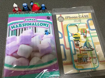 미사용 퍼펫 스 마쉬멜로우 파우치 iPhone 케이스 마스코트 세트