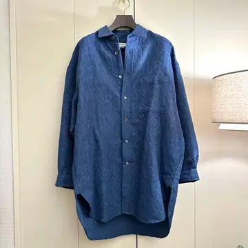 MAISON SPECIAL 울 혼방 셔츠 코트 딥 블루