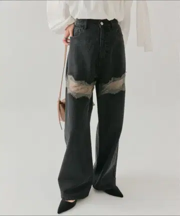 레이스 절개 데님 mystic