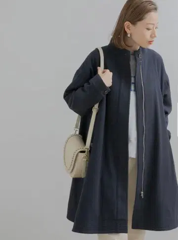 플레어 울 코트 / 어반 리서치 서니 라벨 네이비