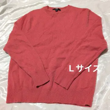유니클로 캐시미어 크루넥 스웨터 L 핑크