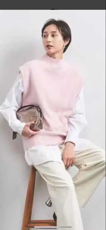 UNITED ARROWS 유나이티드 애로우즈 폭스 캐시미어 베스트