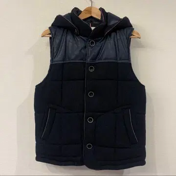ikka 네이비 후드 부착 퀼팅 베스트 L 사이즈