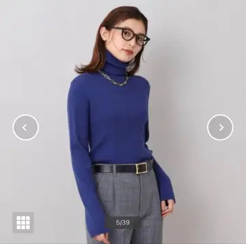 언타이틀 리브 울 니트 하이넥 사이즈 2 블루