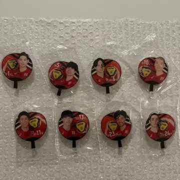 최종 할인! 배구 남자 일본 대표 가챠 부채 아크릴 참 8개 묶음 판매!