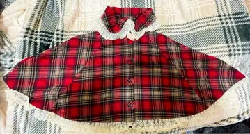 [ 미사용 새상품 ] LIZLISA 리즈리사 빨간색 체크 판초