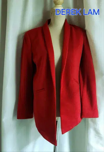 매우 좋은 상태 DEREK LAM 울 저지 자켓 빨간색