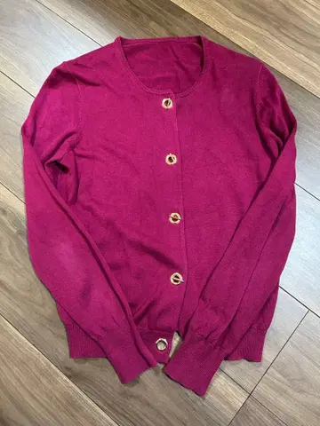 로페 ROPE 마젠타 버튼 가디건 38