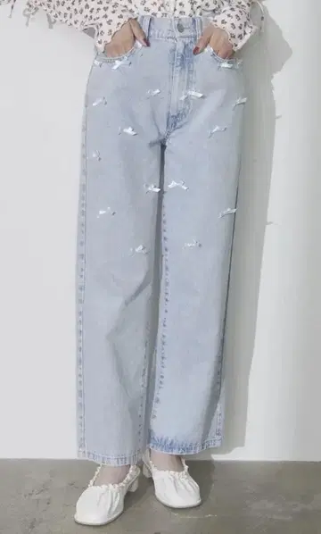 [ merry jenny ] 새상품 petit ribbon 데님 팬츠