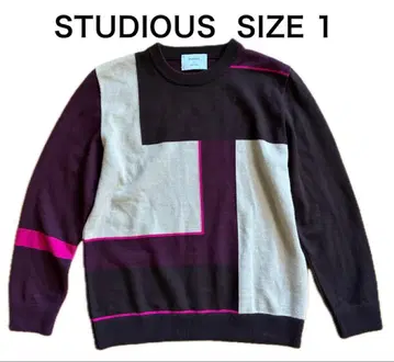 STUDIOUS 스테이디오스 니트 스웨터 멀티 컬러 울 혼방 1