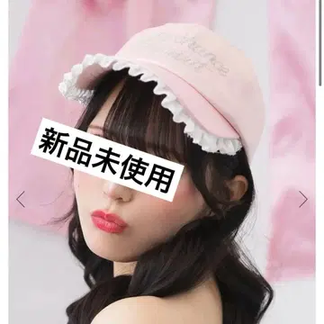 미사용 새상품 Ank Rouge 키라키라 로고 캡 핑크 리본