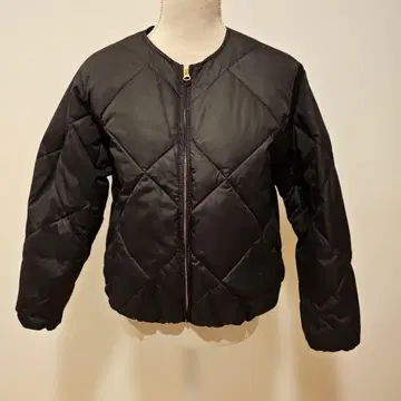 블랙 퀼팅 다운 자켓