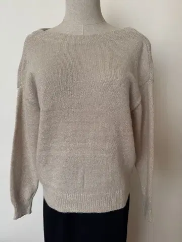 베이지 라메 니트 M