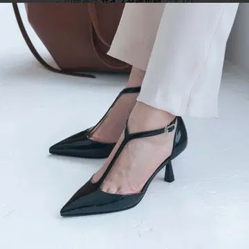 EVOL 이볼 T 스트랩 포인트 펌프스 23cm 블랙