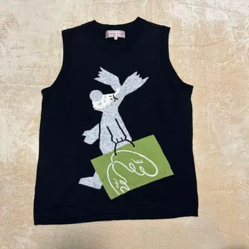 MIEKO UESAKO 블랙 니트 베스트