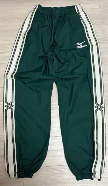 다크 그린 사이드 스트라이프 팬츠