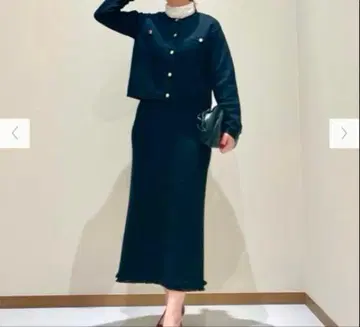 택 포함 새상품 PLST 트위드 니트 가디건 스커트 셋업