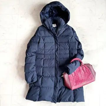 INDIVI 인디비 2way 후데트 다운 코트 네이비 40 사이즈