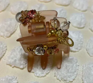 Complex Biz 핑크 꽃 장식 헤어 클립 새상품급