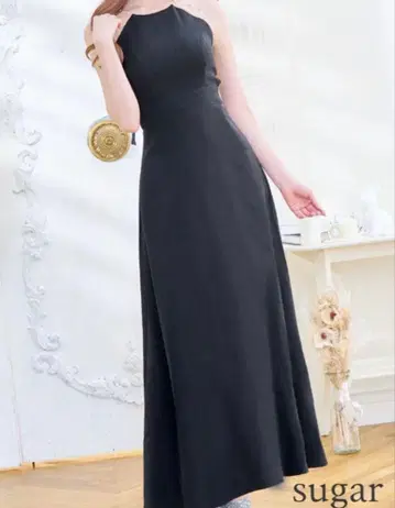 베리크 블랙 백리본 맥시 원피스