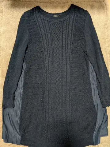 [ PISANO ] 니트 긴팔 튜닉 원피스 네이비