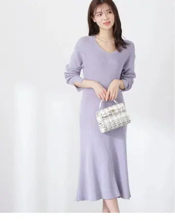 새상품급 오픈 숄더 리브 니트 원피스