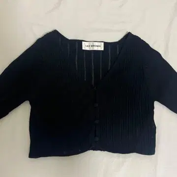 [ LILY BROWN ] 블랙 리브 긴팔 가디건