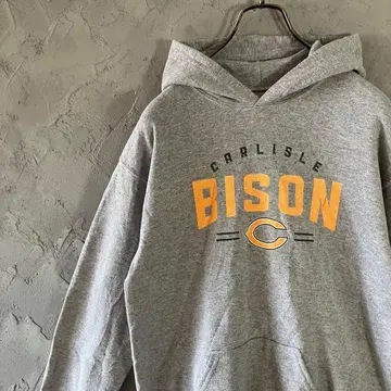 GILDAN 후드티 헤비 블렌드 빅 프린트 구제 의류 그레이 IW17