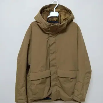 유니클로 하이브리드 다운 파카 브라운 베이지 L
