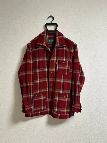 플란넬 체크 무늬 셔츠 자켓 빨간색