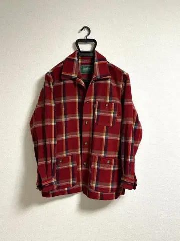 플란넬 체크 무늬 셔츠 자켓 빨간색