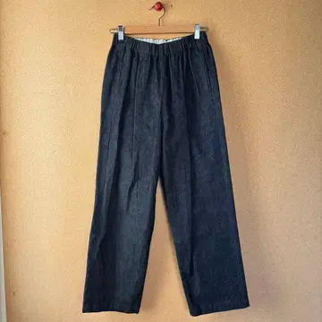 카구레 코튼 데님 이지 팬츠 블루