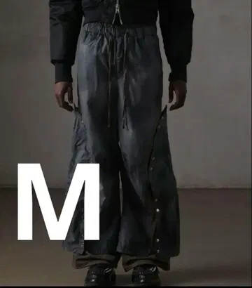 [ Grancy ] 버튼 레이어드 디자인 나일론 팬츠