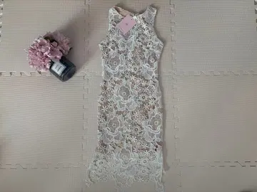 타이트 미니 레이스 원피스 화이트 (AU6/XS 새상품)