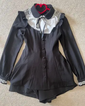 시크릿허니 Secret Honey 셋업 긴팔 레이스 리본