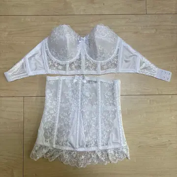 화이트 레이스 브라 & 거들 세트 70 / 브라이덜 이너