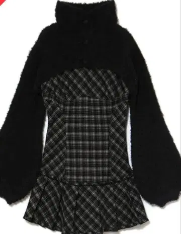 정품 andmary Lulu 체크 세트 미니 드레스