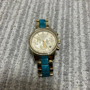 MICHAEL KORS 골드 터콰이즈 크로노그래프