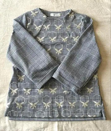 SUPER HAKKA 자수 풀오버 글렌체크 그레이