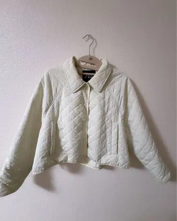 ZARA 자라 숏 기장 퀼팅 자켓 아이보리 S