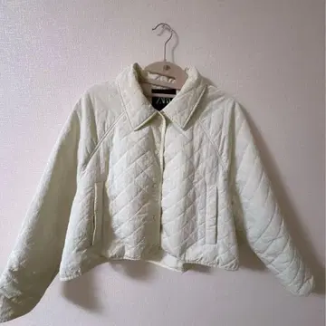 ZARA 자라 숏 기장 퀼팅 자켓 아이보리 S