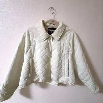 ZARA 자라 숏 기장 퀼팅 자켓 아이보리 S