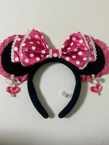 디즈니 미니 핑크 도트 머리띠