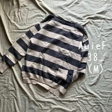 아위프 38 M 니트 보더 베이지 그레이