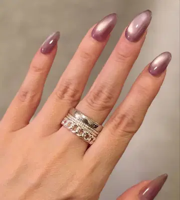 아페쎄 프랑스 실버 컬러 3연 반지 스태킹 링 약 16호