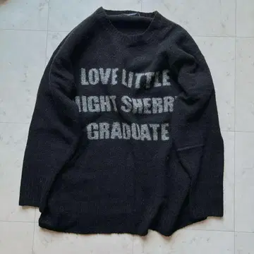 FRAMeWORK 알파카 혼방 로고 인터샤 니트 블랙